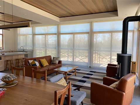 Rustic living room with a view